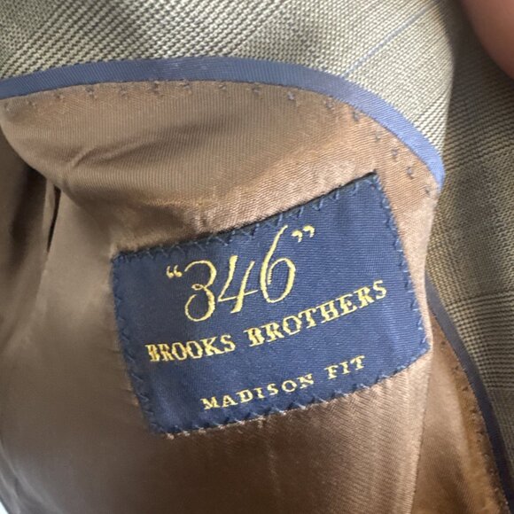 Brooks Brothers 346 Madison Fit Men 44 Brown Glen Plaid Wool Blazer Jacket - Picture 7 of 10